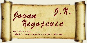 Jovan Negojević vizit kartica